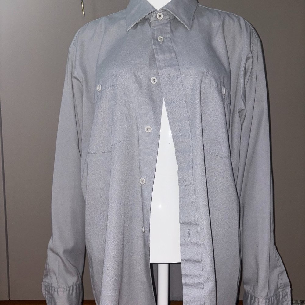 Vintage Arrow Trapping Light Grey Button Up Shirt L